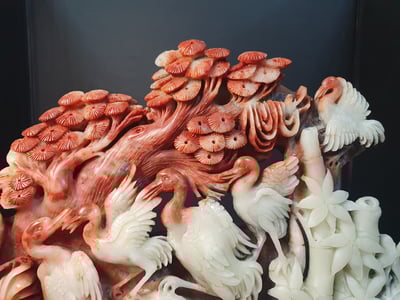 壽山石擺件【松鶴延年】2