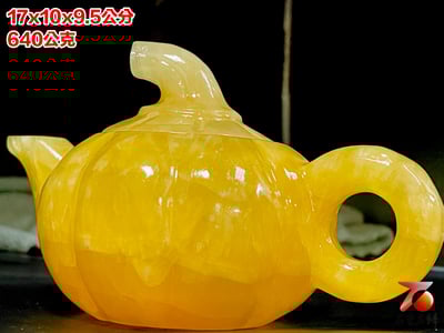 正宗青海凍石 手工雕刻 【南瓜壺】附精美收藏禮盒5