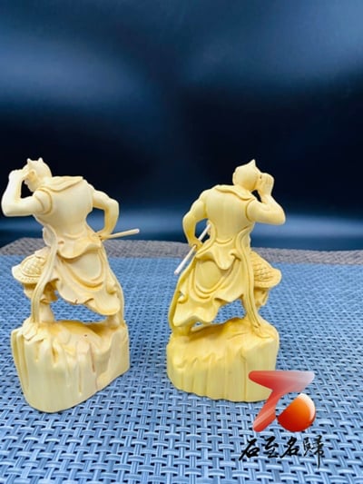 黃楊木精雕作品【千里眼與順風耳套組】4