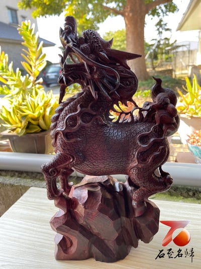 印度小葉紫檀高油密製【瑞獸麒麟】5