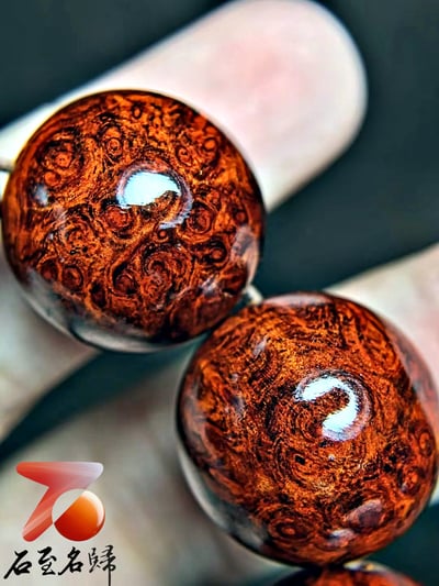 印度小葉紫檀手珠【珍奇】 老料瘤疤 18mm×13顆6