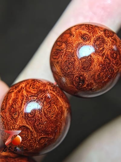 印度小葉紫檀老料 炫彩爆滿點狀葡萄纓子瘤疤20mm手珠【鳳舞九天】7