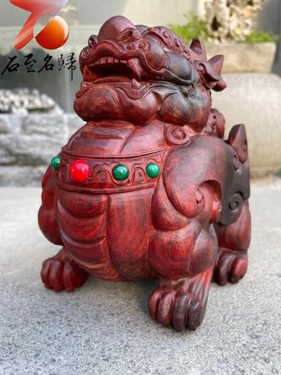 印度小葉紫檀高油密老料純手工製【如意招財貔貅】6