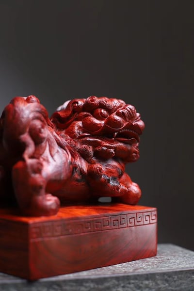 印度小葉紫檀大方印【瑞獅納吉】2