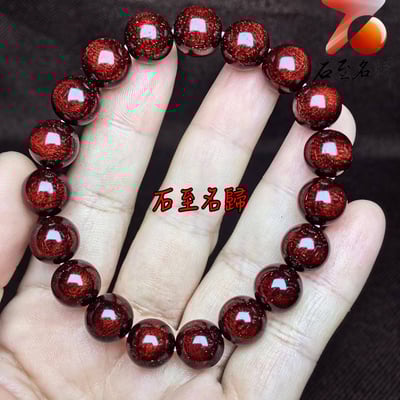 天然 精選印度小葉紫檀360度爆滿大龍鱗+爆滿金星10mm手珠6