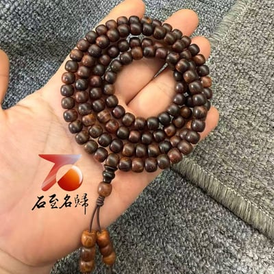 收藏級｜海南黃花梨紫油梨老料6×7mm×108顆手串2