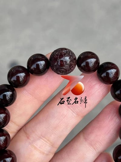 天然 印度小葉紫檀玻璃底老料 高油高密10mm手珠【福在眼前款/素珠款】4