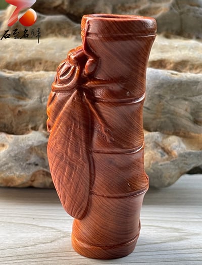 焦糖味重油料城口崖柏手把件 《一鳴驚人》5