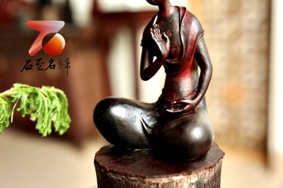 印度小葉紫檀拆房老料清刀製作【北魏佛】7