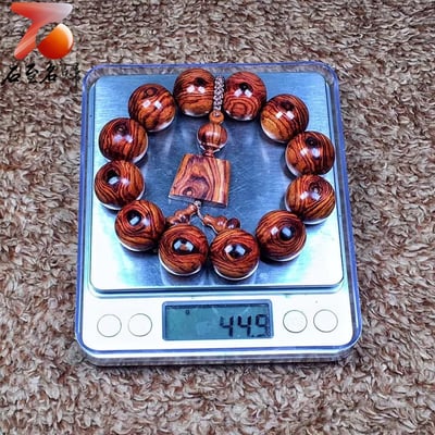 臻品收藏 海南黃花梨野生料 【二郎神天眼】 20mm手珠 重量44.9克7