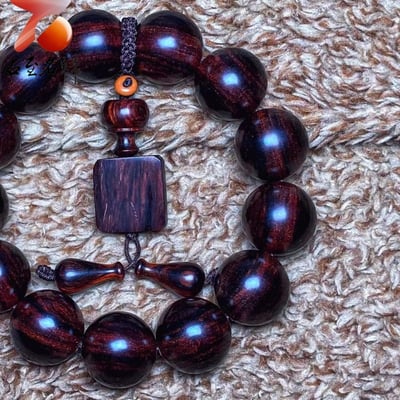 海南黃花梨 紫油梨沉水老料18mm手珠【一線天】 重量53.5克3