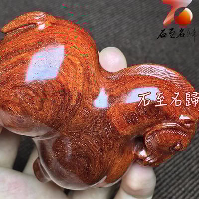 印度小葉紫檀老料滿金星 馬年開運手把件【盛世神駿】2
