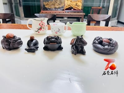 石至名歸 在台現貨 紫砂茶寵 特色紫砂茶具茶寵 紫砂茶寵手工精品陶瓷擺件 附精美禮盒1