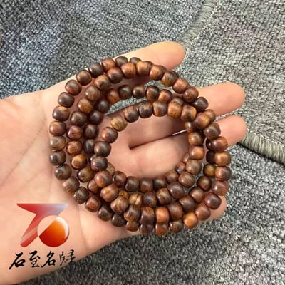 海南黃花梨 油梨老料6×7mm×108顆手串1