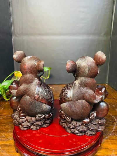 精選印度小葉紫檀一等一泥料金星材質【招財鼠錢】4