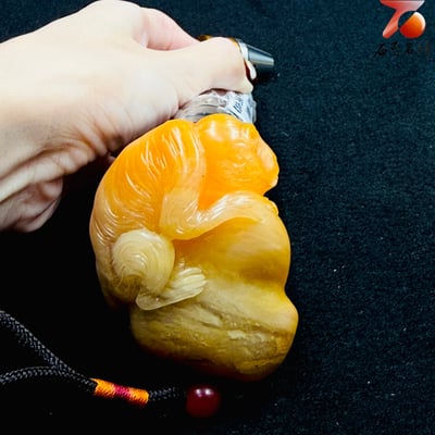 壽山石純手工精雕【金猴獻瑞・步步高陞】5