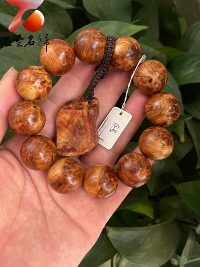 太行崖柏極品雲紋纓子瘤20mm手珠 5號4