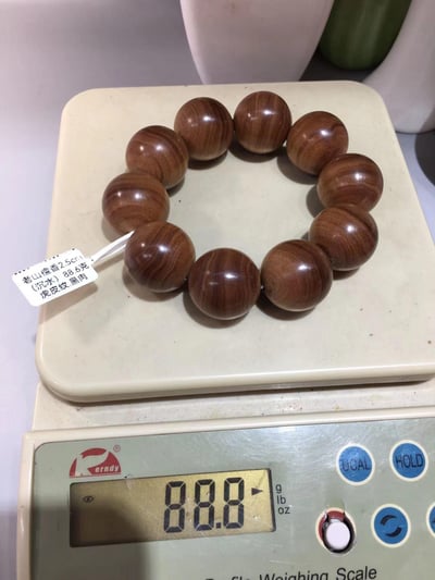 限量4條 印度老山檀香邁索爾正區虎皮紋黑油沉水 25mm手珠25