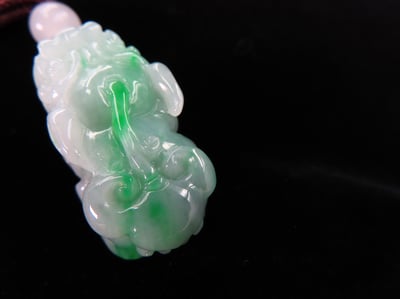 純天然綠翡翠 A貨可鑑定【招財貔貅項鍊/掛件】4