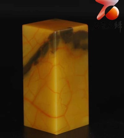 中國四大國石青田封門墨韻冰紋菜花素章6