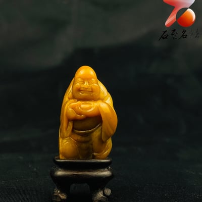 壽山田黃石收藏雕件【福氣彌勒笑佛】 附福州壽山石鑑定中心鑑定證書4