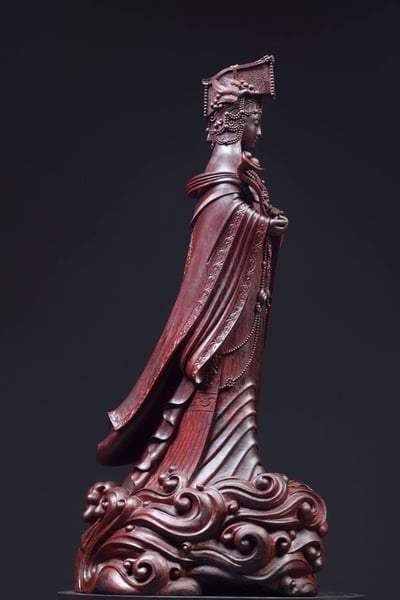 印度小葉紫檀 清刀名師作品【媽祖】4