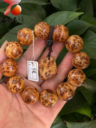 太行崖柏極品雲紋纓子瘤20mm手珠 9號4