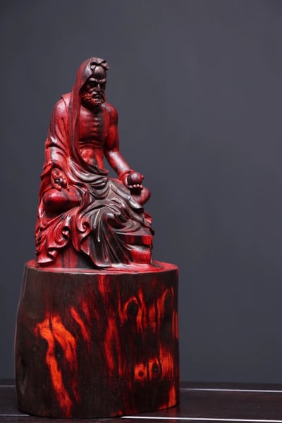 印度小葉紫檀整木清刀製作【達摩祖師】9