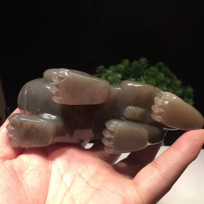 精品壽山牛角凍滿絲【招財貔貅】8