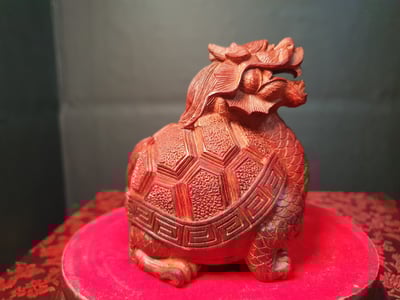 特選印度小葉紫檀實心料製【2號招財龍龜】1