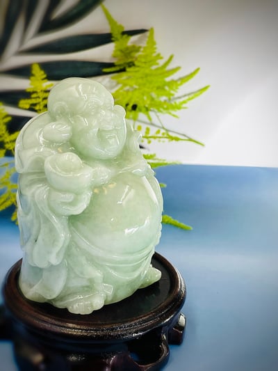 天然A貨翡翠 附收藏證書【帶財彌勒】4