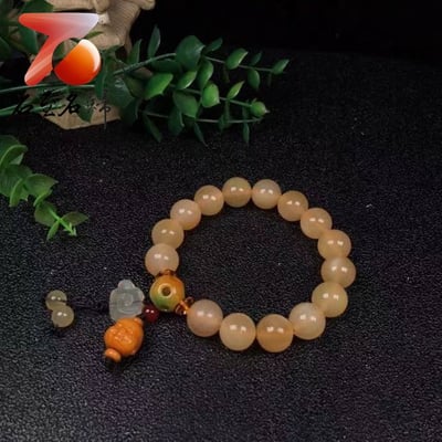 正宗純天然羊角 西藏羊角12mmx15顆 20mmx12顆圓珠手串冰種全透黃料帶血 附保養橄欖油與收藏禮盒6