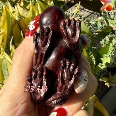 天然 印度小葉紫檀高油密帶金星樹心料 湘工手作【鎮庫貔貅】5