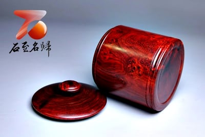 帝王之木-印度小葉紫檀實心瘤疤料製【瘤疤茶葉罐】9