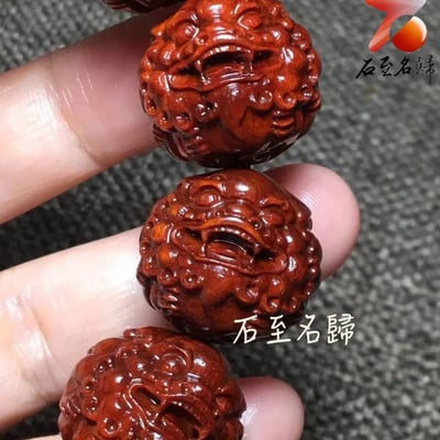 印度小葉紫檀二膘老料【招財貔貅20mm手珠】3