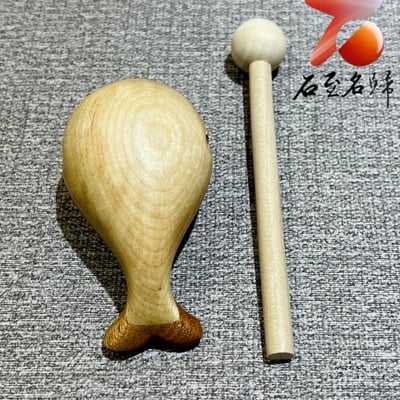 鯨魚木木魚 櫸木＋松木天然鑲嵌 靜心解壓神器 佛系可愛桌面擺件7