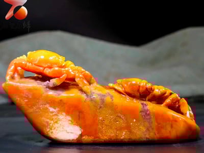 老撾石手工精雕 張國民老師作品【安居樂業，八方來財】3