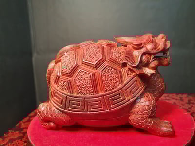 精選印度小葉紫檀實心料製【3號招財龍龜】1