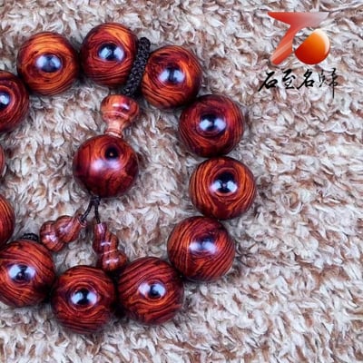 海南黃花梨野生料手珠 20mm×12+1顆 重量49.1克4