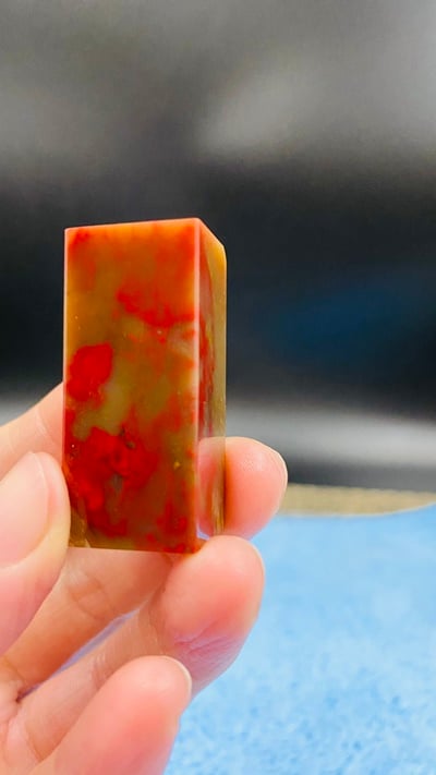 巴林牛角凍雞血石印章4