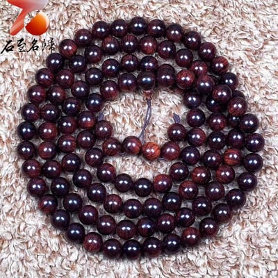 海南黃花梨 限量三串 紫油梨老料12mm×108+6顆4