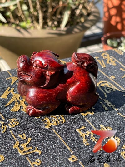 印度小葉紫檀高油密二膘材質 湘工手作【貔貅】2