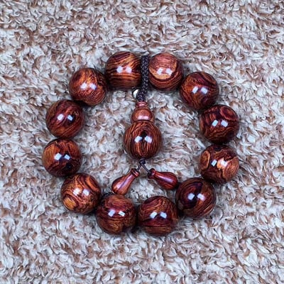 鼎藏 海南黃花梨野生料20mm手珠 重量46.5克6