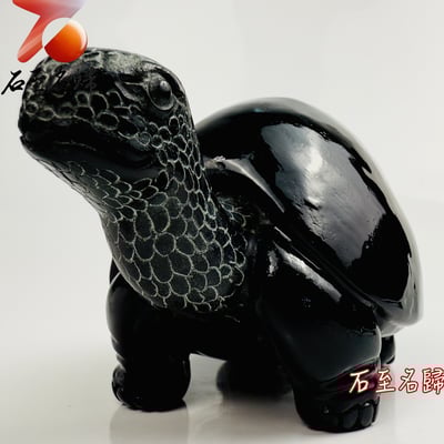 丹東石純手工雕烏龜 張國民雕刻家作品【長壽探福龜】7