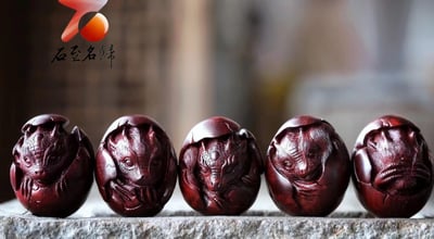 印度小葉紫檀 精選高油密老料 手工製作打磨【龍生九子】3