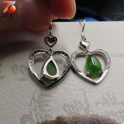 碧玉耳墜式 愛心造型耳環4