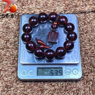 海南黃花梨 紫油梨沉水老料18mm手珠【一線天】 重量53.5克7