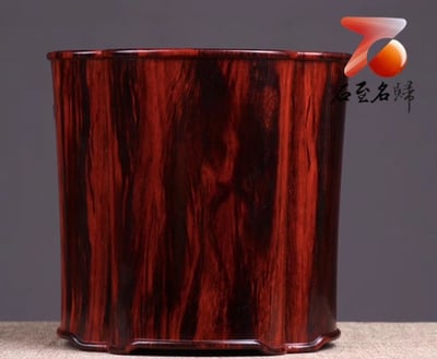 印度小葉紫檀【富甲一方-梅花筆筒】3