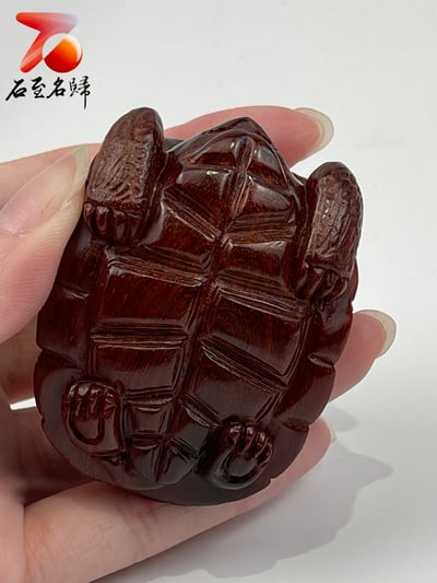 印度小葉紫檀高油密二膘料製 湖南湘工手作  【長壽龜】6