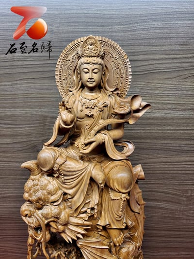 印度老山檀香【鰲魚觀音】手稿清刀造像2